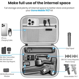 Osmo Mobile 7 Pro/7 Case, Portable Storage Shoulder Bag for DJI Osmo Mobile 7/7P Accessories Travel Case for DJI Osmo Mobile 7/7P Gimbal Stabilizer (PU Style)