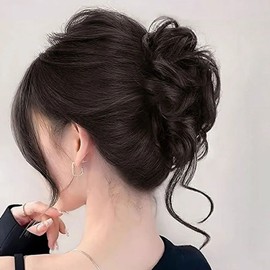 Brown wavy bun pin wig x2 upstyle (KYR-WFHX02Q) / 브라운 웨이브 올림머리 집게핀 가발 X2개 업스타일 (KYR-WFHX02Q)