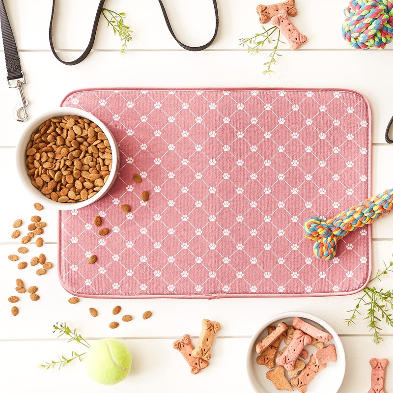 Bone Dry Machine Washable, Ultra Absorbent Pet Mat, 12x18, Rose