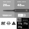 Target Darts Bolide Void 90% Tungsten Dart Set, Steel Tip