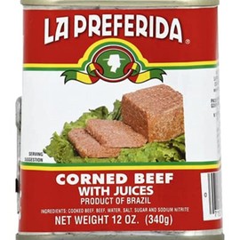 La Preferida Corned Beef with Juices, Ready to Eat, 13g of Protein (12 Ounce, Pack of 6)
