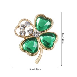 5 Pcs Four Leaf Brooch Pins Jewelry Alloy Crystal Rhinestone Lucky Clover Breastpin Lapel Pin for Women Girls Clothes Collar Dress Scarf Decoration