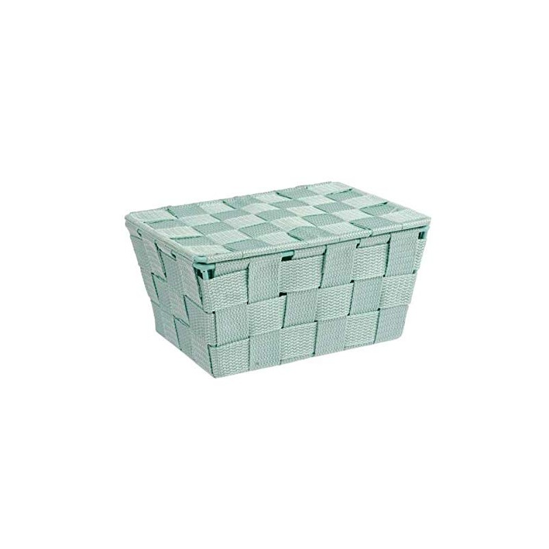 Wenko Adria Storage Basket with Lid, mint, 14 x 19