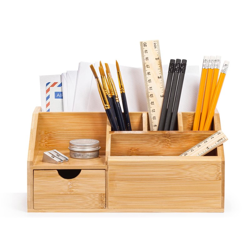 woodluv Desk Organiser, Desk Tidy Pen Holder Organiser, Make Up