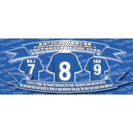 Ipswich Water Bottle - Football Shirt - Silver Aluminium Two Lids - Unisex Gift