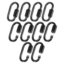 M METERXITY 10-Pack Chain Quick Links, M3.2 Electroplated Iron 1.45 Inch Heavy Chain Connector Link for Traveling Equipment/Hiking/Hammock Hanging, 33Lbs Weight Capacity Screw Locking Clips
