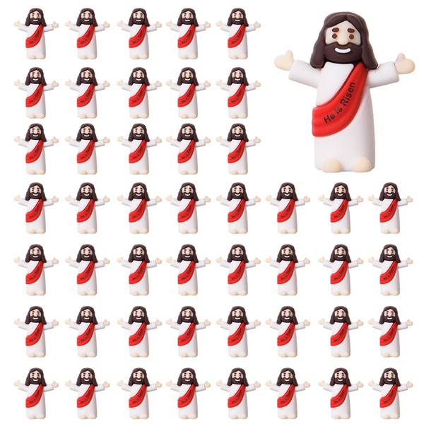 ARCHCRTC 50 Pcs Mini Jesus Figures He is Risen Jesus