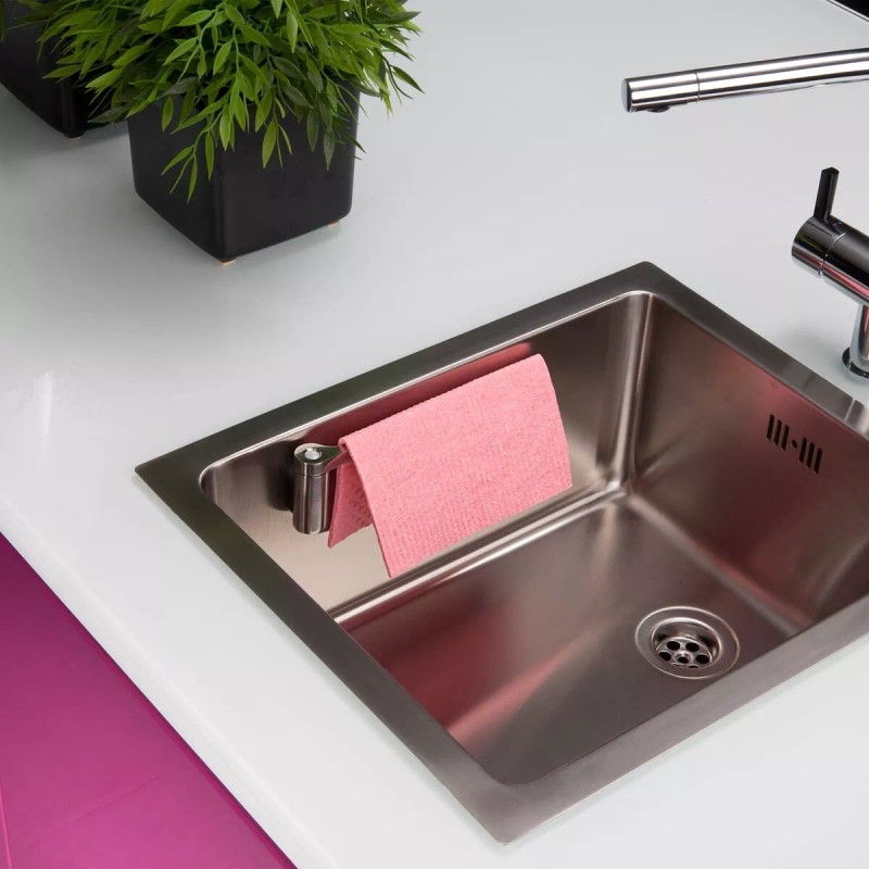 Happy Sinks Magnetic Dish Cloth Holder Stainless Steel Silver New