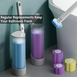 18PCS Disposable Toilet Brush Refills Toilet Brush Head Replacement Toiltet Wand Refills 3 Layer Sponge Refills Brush Head for Bathroom Floor Drain Hand-Washing Basin Toilet Wand