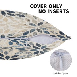 Dahlia Pillow Covers 24x24 Inch Set of 2 Summer Rust Geometric Flower Outdoor Decorative Throw Pillows Farmhouse Navy Blue Pillow Case Linen Square Cushion Cover for Home Sofa Bedroom Living Room