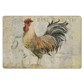 Rooster Antifatigue Kitchen Bath Door Mat Cushioned Runner Rug,Washable Welcome Floor Sink Mat,Farmhouse Animal Chicken Vintage Farm Waterproof & Non-Slip Comfort Standing Doormat for Kitchen16 x24