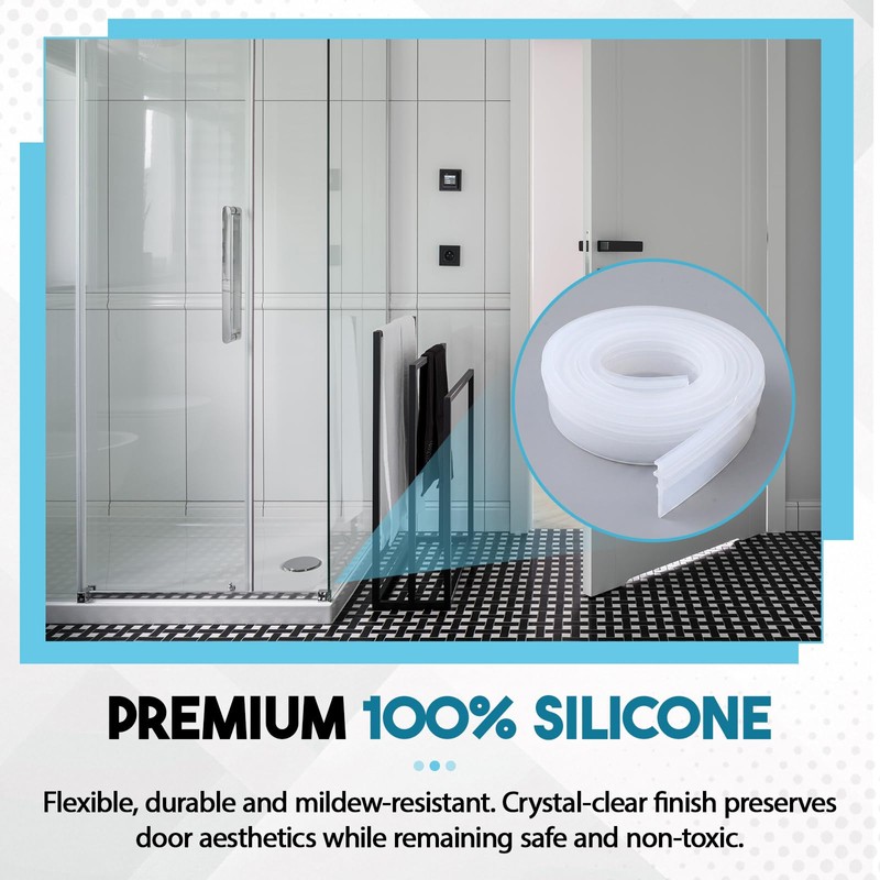 Lineshading 2 Pack Vinyl Shower Door Bottom Seal, 36-inch Shower