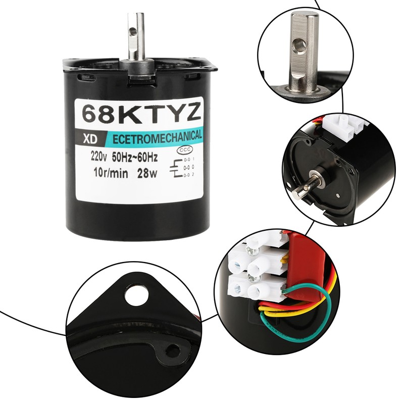 AC220V 28W Miniature Permanent Magnet Synchronous Motor CW/CCW(10rpm)