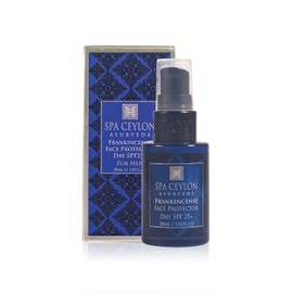 SPA CEYLON Protector facial de incienso | Crema hidratante facial diaria para hombres con SPF 25+ de día, esenciales para el cuidado de la piel facial para hombres