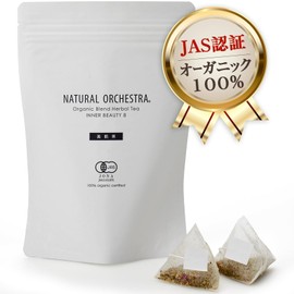 Organic Blend Herbal Tea, Beautiful Skin Tea, 30 TB, Tea Bag, Caffeine-Free, JAS Certified, Green Louibos, Elderflower, Heather, German Chamomile, Wild Strawberry, Rose Hip, Rose Pedal, Hibiscus, Natural Orchestra ht30
