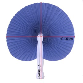 Bestage 20 Pack Folding Handheld Fans Paper Navy Wedding Round Shaped Accordion Fans Assortment with Plastic Handle for Birthday Party Favors Kids Supplies
