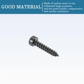 QUARKZMAN 2 mm x 10 mm Self-Tapping Screws x 100 Pieces Full Thread Carbon Steel Hexagonal Flat Head Self-Tapping Screws for Furniture Bed Chairs [Black]
