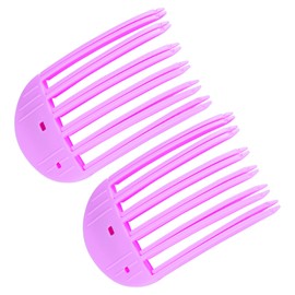 2pcs Wind Shaping Styling Combs for Curly Fluffy Bangs, 6-Tooth Instant Hair Root Lifting Clips Easy High Crown Volume Tools for Women's Natural Voluminous Volumizing Looks(Purple)