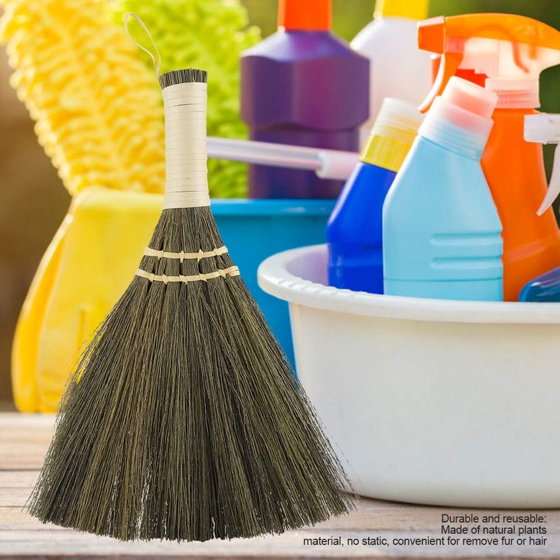 QANYEGN Handmade Straw Woven Brooms, Household Angled Brooms, Can Easily