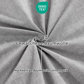 TOCOMOA Cushion Cover 45 x 45 cm Set of 2 - 100% Washed Cotton Cushion Covers Oeko-Tex Certified, Linen Look and Breathable Cushion Slip, Light Grey Pillowcase with Zip