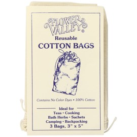 Flower Valley Reusable Cotton Bags, 3 Count