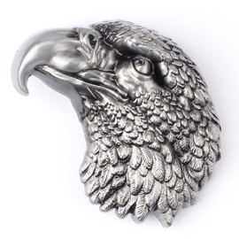 Eagle Belt Buckle for Men, Belt Buckle Falcon Vintage Belt Buckle Viking Nordic Eagle Belt Buckle American White Head Eagle Belt Buckle Cowboy Belt Buckle, Silver / black