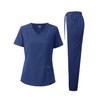 Dagacci Medical Uniform Women's Scrub Set 4-Way Stretch Y-Neck Stitch