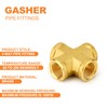GASHER 2PCS Brass Pipe Fitting, Cross 4 Way Pipe Fitting,