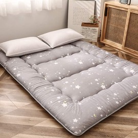 MAXYOYO Grey Constellation Japanese Floor Futon Mattress, Tatami Floor Mat Portable Camping Mattress Kids Sleeping Pad Foldable Rolling Up Floor Lounger Couch Bed with Mattress Protector, Twin