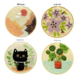 Woolbuddy Painting with Wool Starter Kits for Creative Crafting with 3 Pieces Felting Needles, Foam, Natural Wool Felt, and Helpful Instructions (Combo)