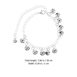 Holibanna Bells Chain Bracelet Solid Link Chain Bracelet Jingle Bell Anklet Wrist Jewelry for Women Hand and Foot Jewelry