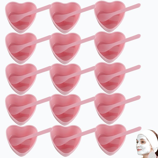 Facial Bowls Plastic Heart Shaped Facial Mask Mixing Set with