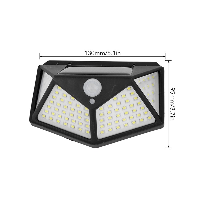 2 Pcs Solar Motion Sensor Light 4 Sided 100 LEDs