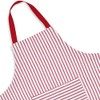 Cackleberry Home Red and White Ticking Stripe Woven Cotton Bib