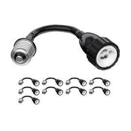 ledscom.de Pack of 10 E27 Gooseneck Extension to GU10 Black