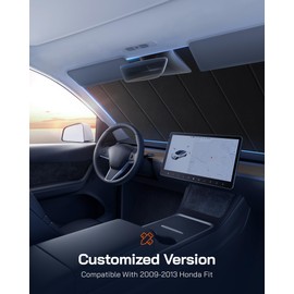 Pigenius Windshield Sun Shade for Honda Fit 2009-2013,Thicken Front Windshield Sunshade for Summer,6 Layers Sun Shield,Accordion Fold