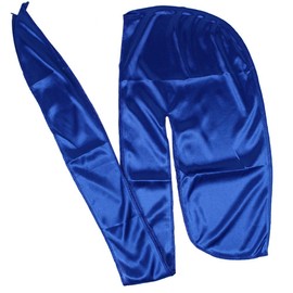 Men Silk Durag Long Straps Bandanas for Men Headwear Waves Cap (Royal Blue)
