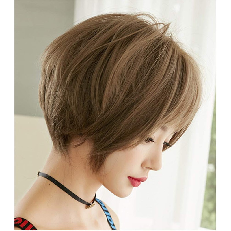 Full Wig, Short Bangs, 3D, Gradation, Hair Arrangement, Collar, Volume,