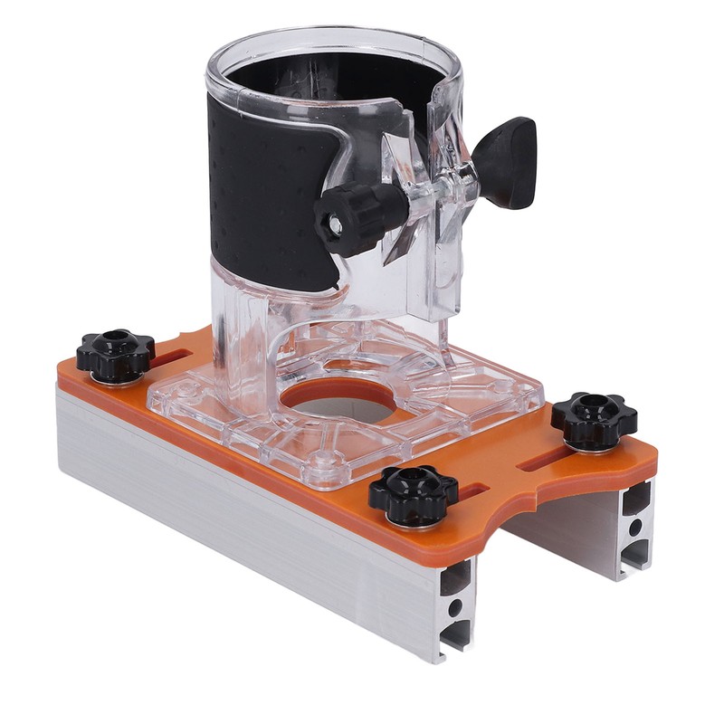 Woodworking Router Base with Transparent Cover Milling Cutter Slotting Bracket