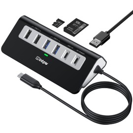 Intpw USB C Hub, 9-in-1 USB Hub 3.0 with Lable 100 cm, 4K HDMI, 2USB-A+ USB-C 3.0, PD 100W, 2USB-A 2.0, SD/TF, Aluminium Docking Station for iPhone16 MacBook Air/Pro/Laptop/Mac OS/Windows