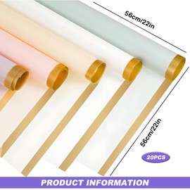 Blumen Blumenstrauß Papier 20 Blatt Blumenpapier Bouquet Blumenstrauss Geschenkpapier Blumen Papier für Blumenstrauß Hochzeit 5 Farben