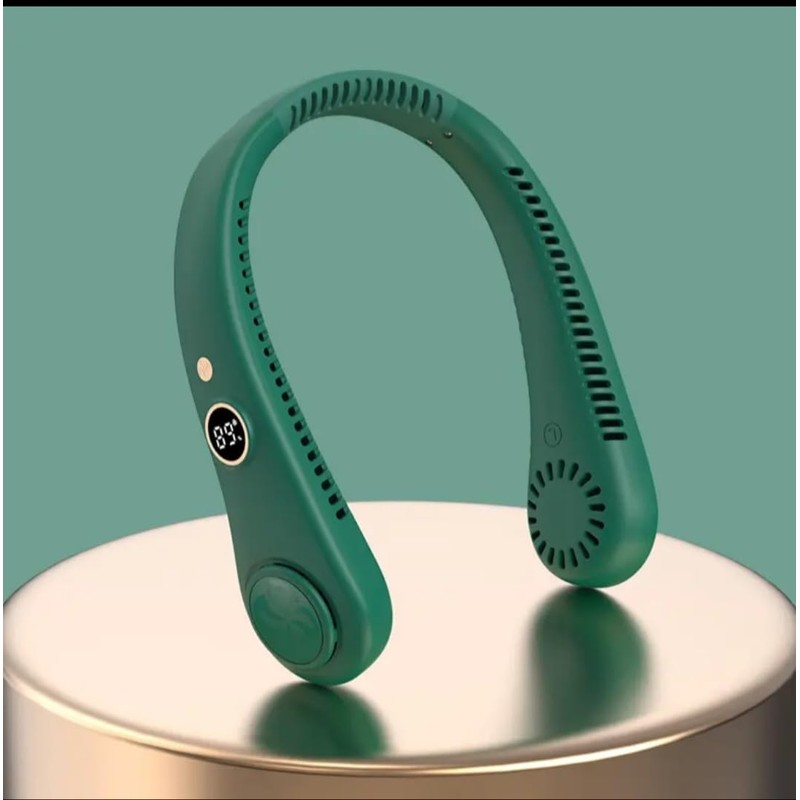 Vaneless Hanging Neck Fan, Bladeless,5 Speed Settings, LED Display,Portable Wearable,