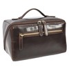 Mens Real Leather Toiletries Wash Shaving Bag Travel Pouch Tripper