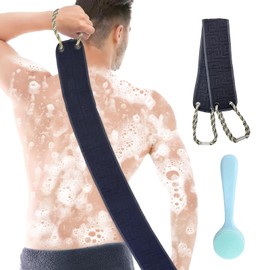 GMHLLES Back Scrubbers for Shower,39 Inches Exfoliating Back Washer with Handles Double Side Body Exfoliator Bath Washcloth Tool for Women Men Scrub Your Body Deeply
