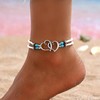 Otxas Beaded Anklets for Women Layered Stretchy Ankle Bracelets for