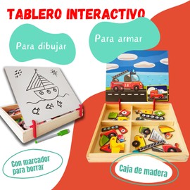 Rimafi Children's board game, transport media, puzzle 3 years, educational toys, wooden board, children's magnetic board, montessori games, children's birthday gifts, school, smart games.