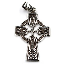 NKlaus 3.2 cm Celtic Cross 925 Silver Pendant Scandinavian Amulet 3993, Silver