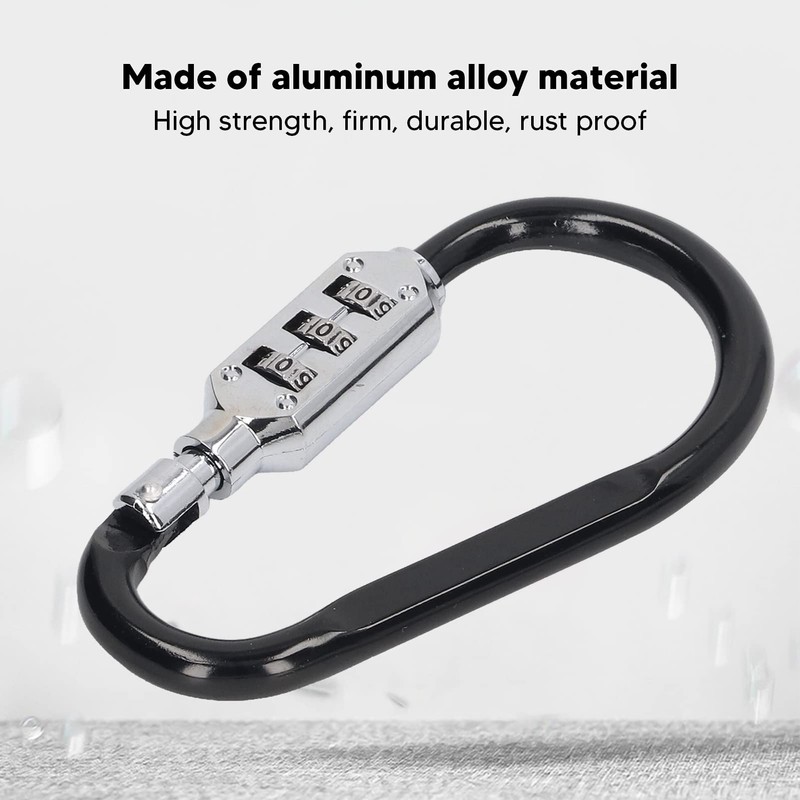 Asixxsix Motorcycle Helmet Lock, Heavy Duty Anti-Theft Pin Combination Carabiner