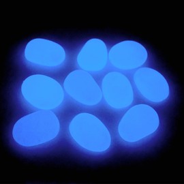 QTTLLI 20Pcs 4.5CM Large Glow Pebbles Glow in The Dark Decorative Stones Rocks for Garden Path Walkway Yard Fish Tank, White