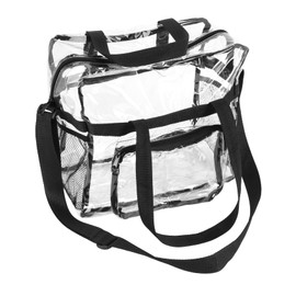 Micvtve Transparent Carry Bag, Adjustable Shoulder Strap and Zip Top, Stadium Safety and Gym Transparent Bag, Perfect for the, transparent